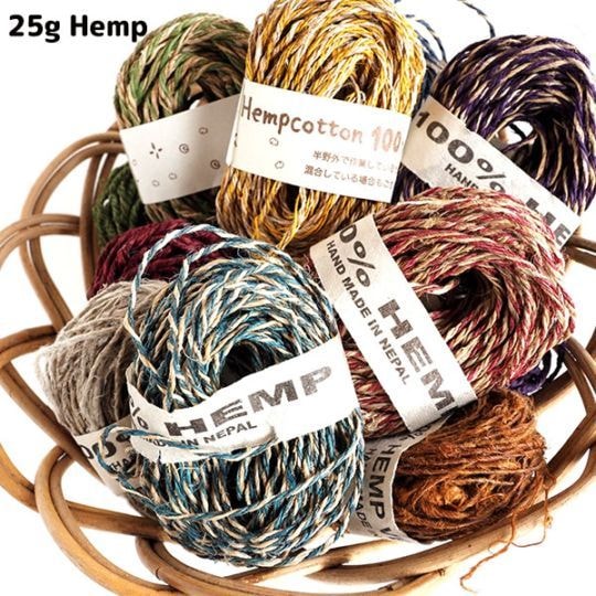 麻糸25ｇ Hemp 野菜染め ナチュラルダイヘンプ糸 麻紐 ラッピング インテリア 天然素材麻 ミサンガ作り 手作りパーツ DIYクラフト 営業日即日発送 