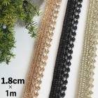 1.8cm幅 インド刺繍リボン メッシュリボン メタリックカラーリボン ラメリボンブレード ダンス衣装 営業日即日発送 