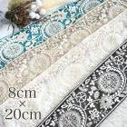 8cm幅 太幅 花柄刺繍インドチュールリボン 刺繍ポーチ お守り袋 ヘアポニーアクセサリー資材 フラワーリボン  営業日即日発送 