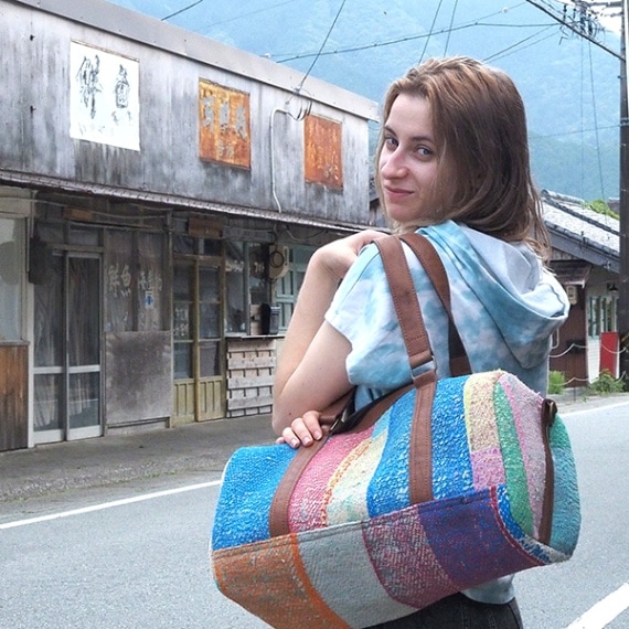 bistaraiオリジナル商品 アンティークハンドメイドグドゥリー布レザーバック ビンテージカンタ刺繍生地×水牛レザーボストンBAG ラリーキルトショルダーバック 営業日即日発送 <送料無料>