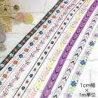 1cm幅 細幅手芸用テープ フラワーリボン チロリアンテープ 花柄刺繍テープ リボンブレード レトロ柄 花柄 チロルテープ 営業日即日発送 |刺繍・チロリアンテープ|テープリボン