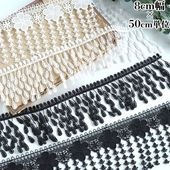 9cm幅 お花しずくモチーフレース 光沢フリンジレース 壁面装飾 店舗ディスプレイ衣装ドレスデザイン営業日即日発送 |レース|テープリボン