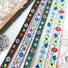 1.5から2cm幅 チロリアンテープ お花刺繍リボン レトロ柄花柄チロルテープ カメラチェーン 営業日即日発送 |刺繍・チロリアンテープ|テープリボン
