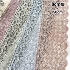 8cm幅 扇編みモチーフ刺繍レース ケミカルレース 飾り付けパーツ トーションレース  営業日即日発送 