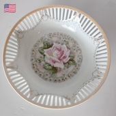 USA買付品 ヴィンテージカールシューマン花柄プレート1900年代 Carl Schumann Cut out Plate お皿  キッチン雑貨 営業日即日発送