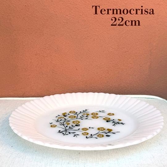 ヨーロッパ買付品 メキシコファイヤーキング サラダプレート ミルクガラス termocrisa ターモクリサ ヴィンテージ 平大皿  キッチン雑貨 営業日即日発送