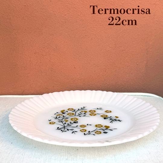 ヨーロッパ買付品 メキシコファイヤーキング サラダプレート ミルクガラス termocrisa ターモクリサ ヴィンテージ 平大皿  キッチン雑貨 営業日即日発送[ワールデザインbistarai]