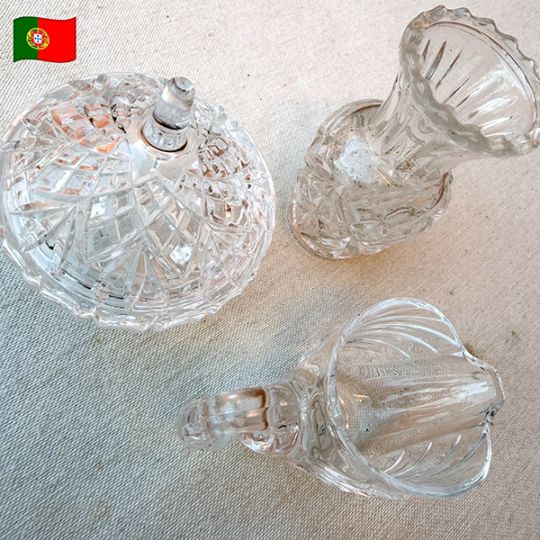 ポルトガル買付 クリスタルグラス 一輪挿し 花瓶 スワン小物入れガラスヴィンテージ雑貨 レア物アンティーク雑貨　アクセサリー入れ 営業日即日発送 ＜送料無料＞