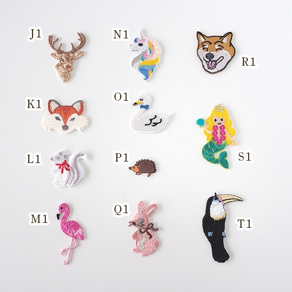 バラ売り 【選べるデザイン】刺繍ワッペン アイロンワッペン  恐竜 車 動物 アニマル ワッペン 子供 男の子 女の子 入園入学 レッスンバッグ スモック アップリケ のり付き子供用ワッペン フラガール ハワイアン はりねずみ  きりん 営業日即日発送 [ワールデザインbistarai]