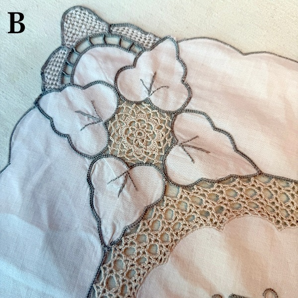 100cm前後 ポルトガル蚤の市買付 ヴィンテージ バテンレース ドイリー テーブルクロス ソファーカバー  アンティークコットンかぎ針編みパッチワーク布 営業日即日発送
