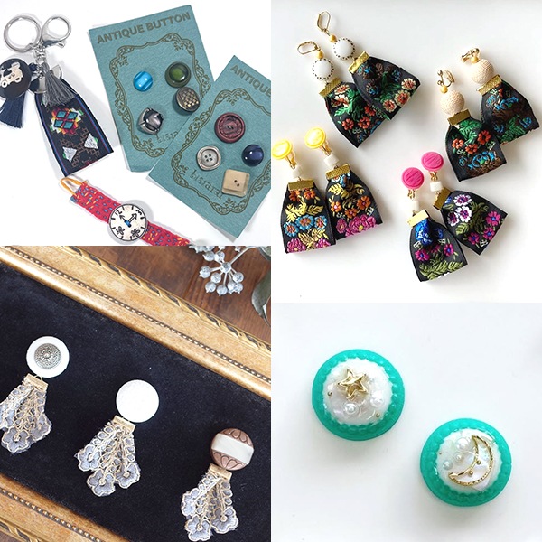 3個セット お花モチーフ レトロ手芸用品 プラスチックボタンパーツ ピアスイヤリングパーツカボション  ヘアピン キッズ用子供服ボタン レジン樹脂アクセサリーパーツ販売 営業日即日発送