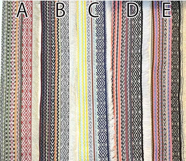 5cm幅 再入荷なし オルテガ柄フリンジテープ 刺繍リボン 幅広リボン ギターストラップ ショルダーストラップカメラチェーン作りベルト 営業日即日発送 [ワールデザインbistarai]