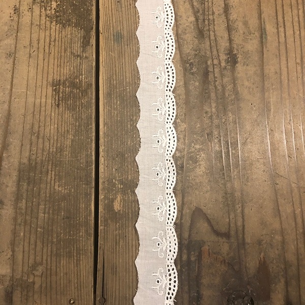 3.5cm幅 ドイツコットンレーステープカットワークレース スカラップ模様刺繍素材コットンレース ヨーロッパレース 営業日即日発送