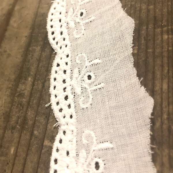 3.5cm幅 ドイツコットンレーステープカットワークレース スカラップ模様刺繍素材コットンレース ヨーロッパレース 営業日即日発送