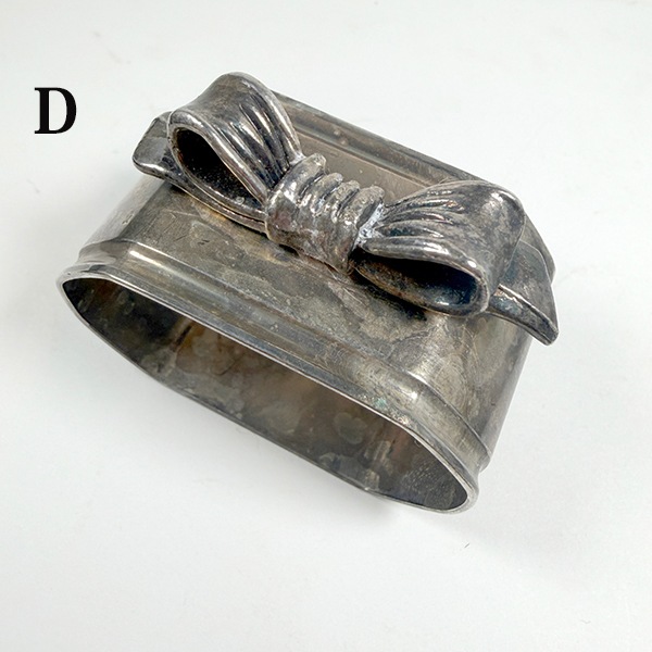 アンティークシルバーナプキンリング　シルバー製ナプキンホルダー  ヨーロッパヴィンテージ雑貨 スペイン蚤の市買付  テーブルマナー 食事会カトラリー  　営業日即日発送