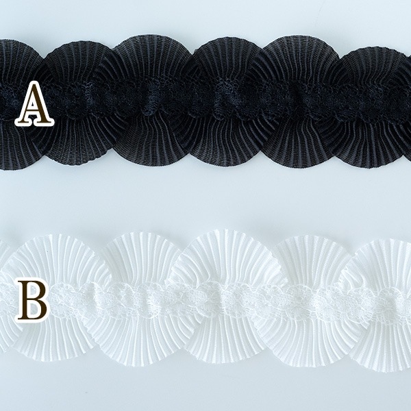 4.5cm幅 プリーツレースラウンドリボン  簡単ぬい服ドレスハンドメイド用リボン 推しぬい材料  手芸用テープ ウエディングパーティダンスドレス装飾アパレル副資材 和装ヘアアクセサリーパーツ 営業日即日発送