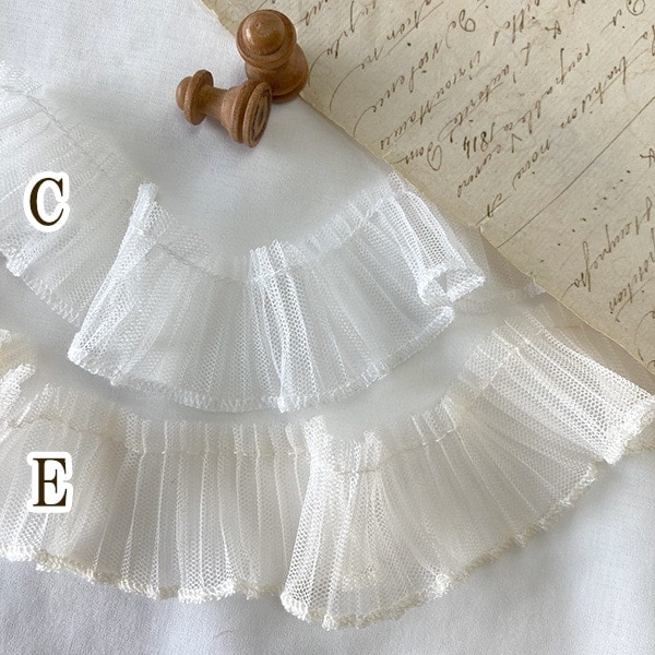 3cm幅 プリーツシフォンケミカルレース フリルレースリボン リボンチャーム キンブレリボン カバン飾りアクセサリーぬいぐるみキーホルダーデコパーツ 缶バッジロゼット作り お人形ドレス 営業日即日発送 