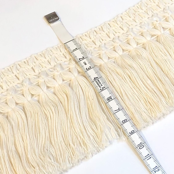 9.5cm幅 特大幅 日本製 コットン100%フリンジブレード  カーテンタッセルブレード　カゴバック装飾 特大タッセル作り  営業日即日発送 [ワールデザインbistarai]