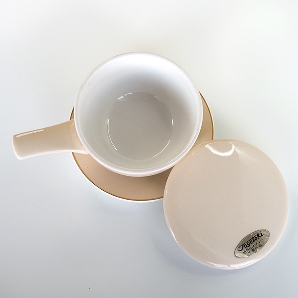 東洋陶器 アンティーク　カップソーサー レア物アンティーク雑貨 エッグベーカー 目玉焼き器  コーヒーカップヴィンテージ雑貨 骨董品 日本製陶器 営業日即日発送