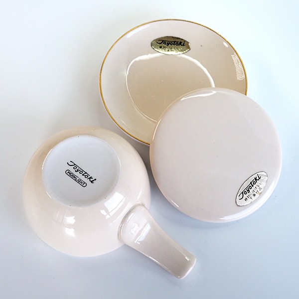 東洋陶器 アンティーク　カップソーサー レア物アンティーク雑貨 エッグベーカー 目玉焼き器  コーヒーカップヴィンテージ雑貨 骨董品 日本製陶器 営業日即日発送