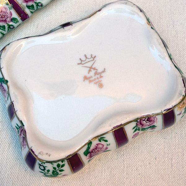 アンティーク パリスロイヤル陶器ジュエリーケース Paris Royalジュエリーボックス　小物入れ ヴィンテージ雑貨 ヨーロッパアンティークアクセサリーケース 蚤の市買い付け 営業日即日発送 ＜送料無料＞[ワールデザインbistarai]