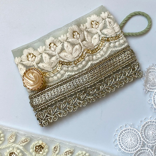 1.8cm幅 インド刺繍リボン メッシュリボン メタリックカラーリボン ラメリボンブレード ダンス衣装 営業日即日発送 