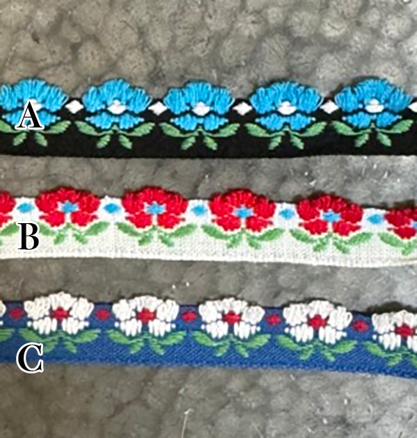 1.2cm幅 スイスデットストックリボン 花柄 猫柄 パイナップル柄 チロルテープ 猫モチーフ チロリアンテープ ヨーロッパ ヴィンテージリボン販売 営業日即日発送