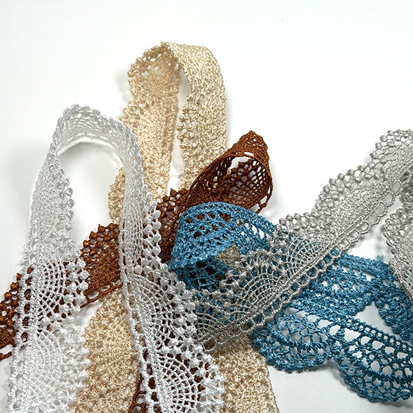 2cmから2.5cm幅 フリルレースリボン 光沢レース フリルテープ なめらかリボン 手芸用リボンパーツ 営業日即日発送 