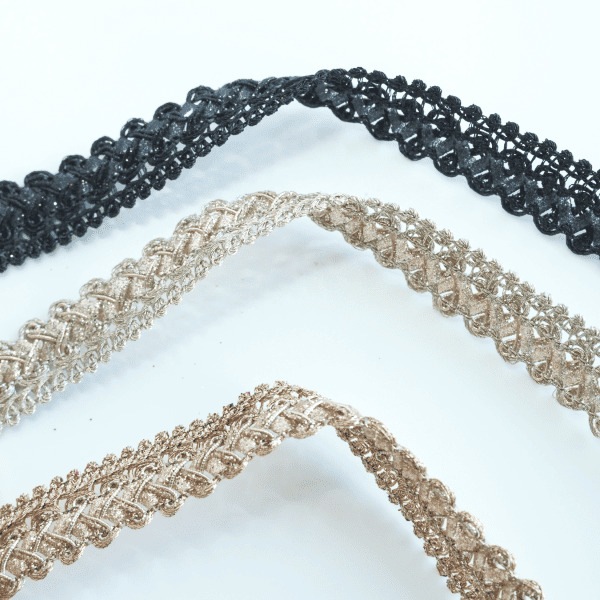 1.2cm幅 ラメレースリボン メッシュリボン メタリックカラーリボン ラメリボンブレード ダンス衣装 営業日即日発送