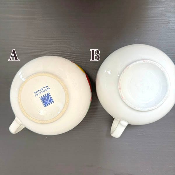 イタリアアンティークレア物 ポパイスープカップ レトロフラワー柄コップ おしゃれマグカップ POPEYEヴィンテージ雑貨 骨董品 キッチン小物 営業日即日発送