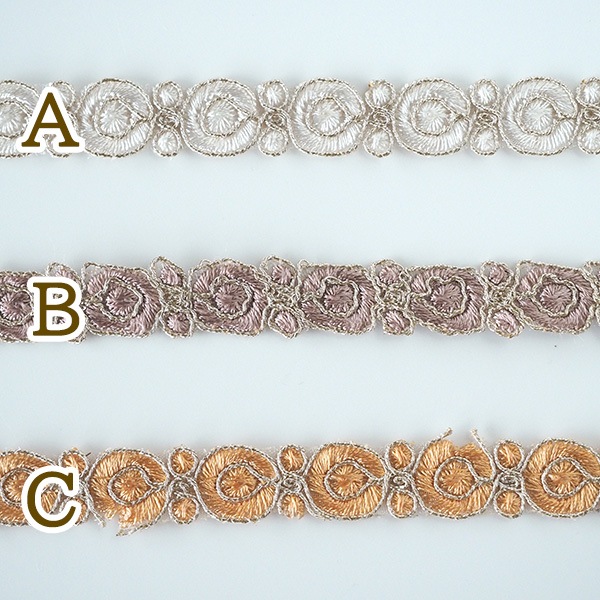 1cm幅 インドラメリボン リボンブレード 刺繍リボン アクセサリーパーツ 手芸用リボンブレード ピアスパーツ 営業日即日発送 [ワールデザインbistarai]