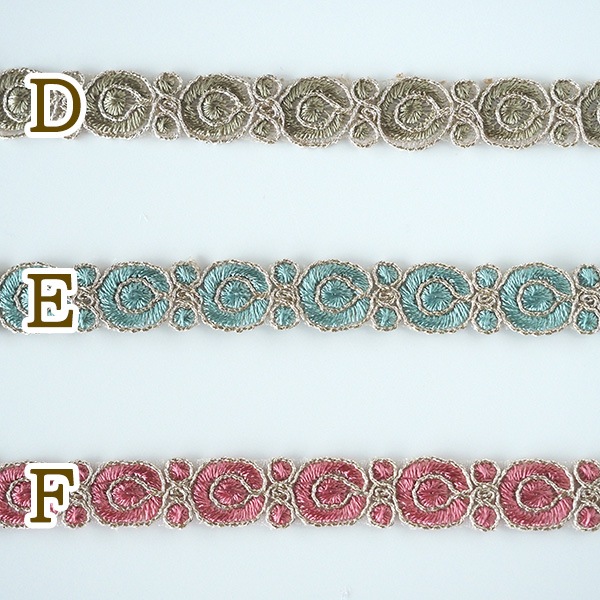 1cm幅 インドラメリボン リボンブレード 刺繍リボン アクセサリーパーツ 手芸用リボンブレード ピアスパーツ 営業日即日発送 [ワールデザインbistarai]