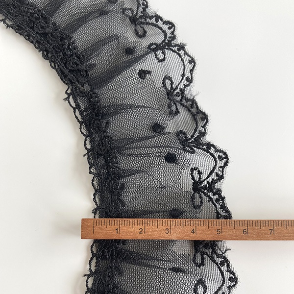 約5.5cm幅 フリルレースリボン二段フリルレース シフォンリボン ケミカルレース  簡単ぬい服ドレスハンドメイド用リボン 推しぬい材料 お人形ドレス 営業日即日発送 
