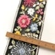 約5cm幅 花柄刺繍チュールリボン インド刺繍リボン ハンドメイド 簡単ヘアポニーフック作り キーチャーム材料パーツ販売 営業日即日発送[ワールデザインbistarai]