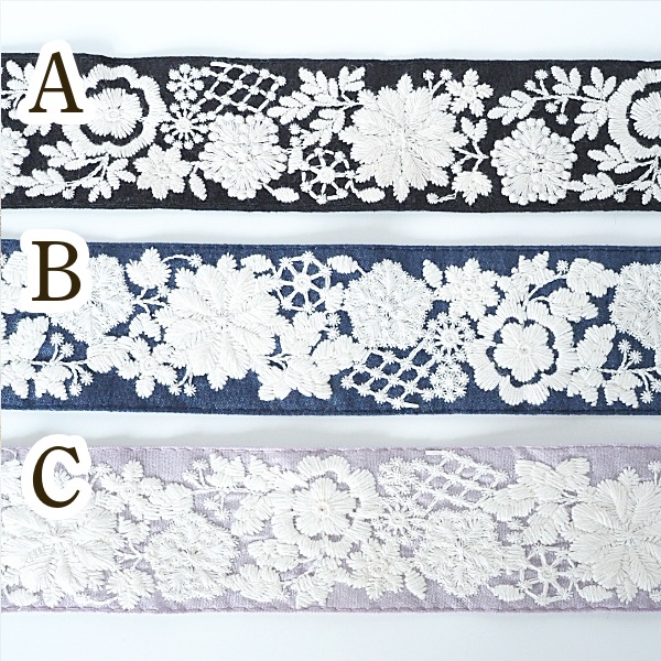 5.5cm幅 一番人気累計8000m販売！ホワイト刺繍インド刺繍リボン ハンドメイドヘアポニーフック資材 花柄刺繍リボンブレード営業日即日発送 