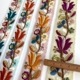 3.5cm幅 インドリボン 花柄 ロータス刺繍 チュールリボン ボタニカル柄 メッシュリボン ショルダーストラップ 営業日即日発送 [ワールデザインbistarai]