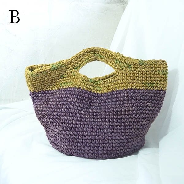 ハンドメイド手編みヘンプBAG ラウンド持ち手バック サマーバック カゴバック 植木鉢カバー 収納ボックス インテリア雑貨 営業日即日発送 ＜オリジナル商品 送料無料＞