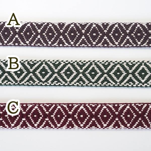 2.5cm幅 オルテガ柄 刺繍テープ 手芸用リボン 厚手テープ 推し色カラー キーチャーム ネイティブ柄男性用チロリアンテープ ペット犬猫ハーネス 首輪 リーシュ作り 営業日即日発送[ワールデザインbistarai]