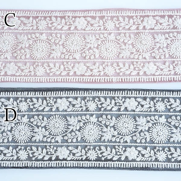 9cm幅 オリジナルデザイン太幅リボン チュールインド刺繍リボン 特大幅リボン ハンドメイドがまぐち財布 コインケース作り資材 営業日即日発送 [ワールデザインbistarai]