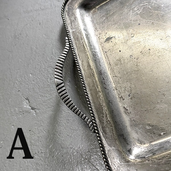 ヨーロッパアンティーク シルバープレート銀製プレートビンテージトレイ ヴィンテージサルヴァ インテリア雑貨 スペイン蚤の市買い付け 営業日即日発送  ＜送料無料＞