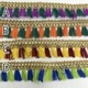 2.5cm幅 インドゴールドカラフルタッセルテープ 雑貨装飾材料 タッセルピアスイヤリングパーツ 営業日即日発送 