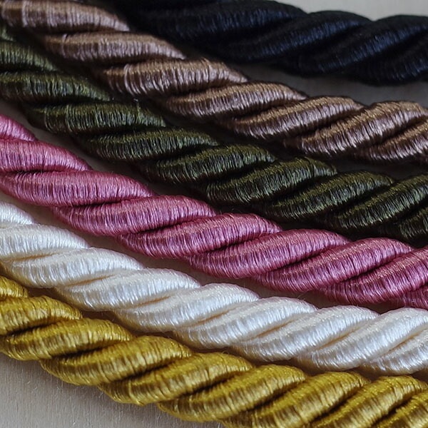 5mm幅 編み込み紐 光沢糸レーヨンブレードテープ サテンリボンブレード 手芸用きんちゃく紐カーテンタッセル留め具 巾着紐 営業日即日発送