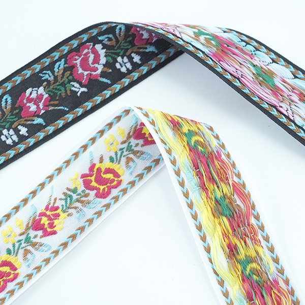 約3cm幅 バラ柄リボン 細幅手芸用テープ チロリアンテープ 花柄刺繍リボンブレード チロルテープ 営業日即日発送 