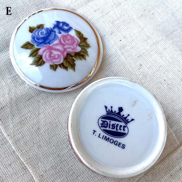 ポルトガル買付 ヨーロッパリモージュボックス フランスピルケース 陶器ケース ヨーロッパアンティーク陶器 ドールハウス  蚤の市買い付け 営業日即日発送