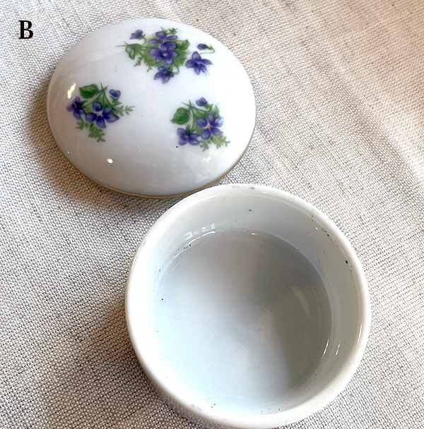 ポルトガル買付 ヨーロッパリモージュボックス フランスピルケース 陶器ケース ヨーロッパアンティーク陶器 ドールハウス  蚤の市買い付け 営業日即日発送