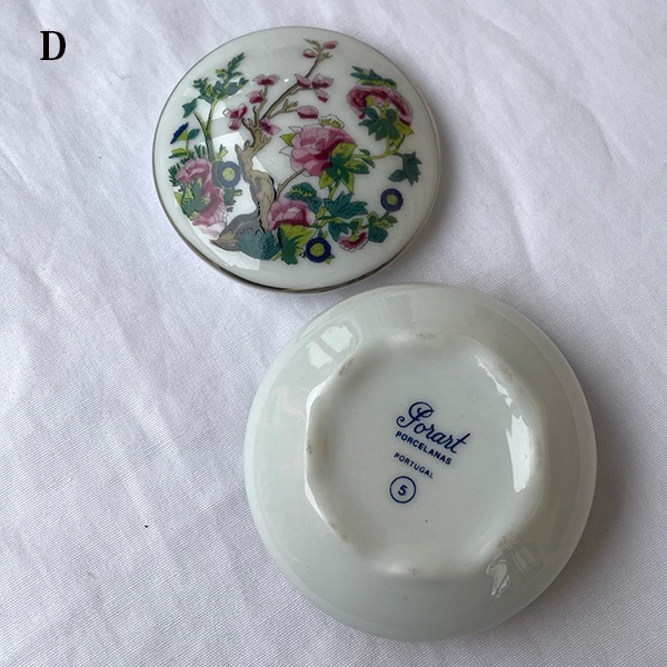 ポルトガル買付 ヨーロッパリモージュボックス フランスピルケース 陶器ケース ヨーロッパアンティーク陶器 ドールハウス  蚤の市買い付け 営業日即日発送