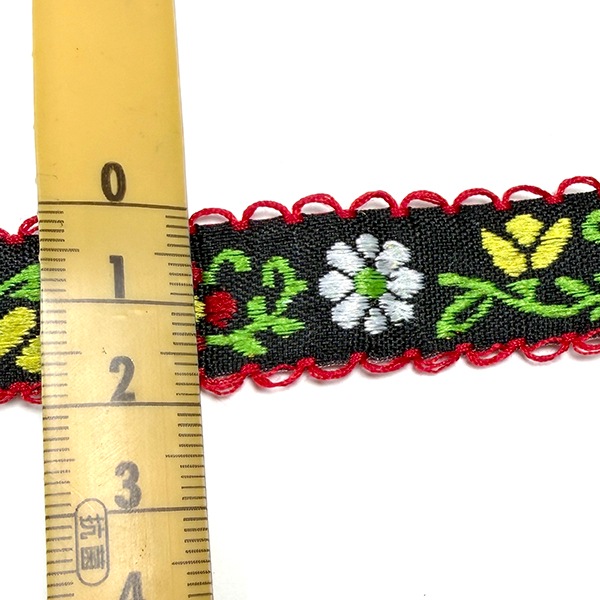 2cm幅 カラフル細幅チロリアンテープ お花刺繍リボン レトロ柄花柄チロルテープ カメラチェーン 手芸用リボン最安値 三重県手芸用品店 営業日即日発送[ワールデザインbistarai]