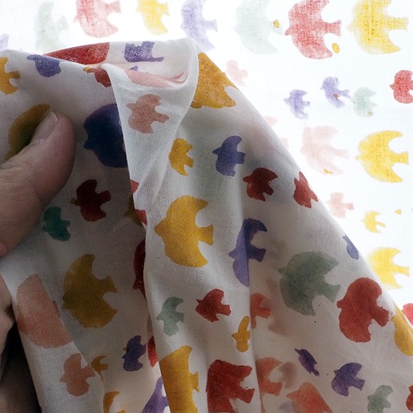 107cm×176cm インド綿100%ブロックプリント GOTSオーガニックコットン オリジナルカーテン 鳥 花柄 ドット柄 子供部屋 リビング 寝室 サイズ調節可能 フリーサイズカーテン  営業日即日発送