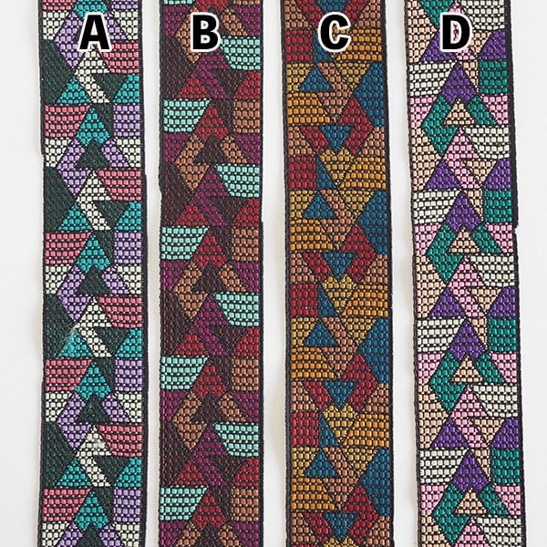 3cm幅 幾何柄模様レトロ柄リボン 刺繍リボンブレード チロルテープ カメラチェーン スマホショルダーストラップ 営業日即日発送