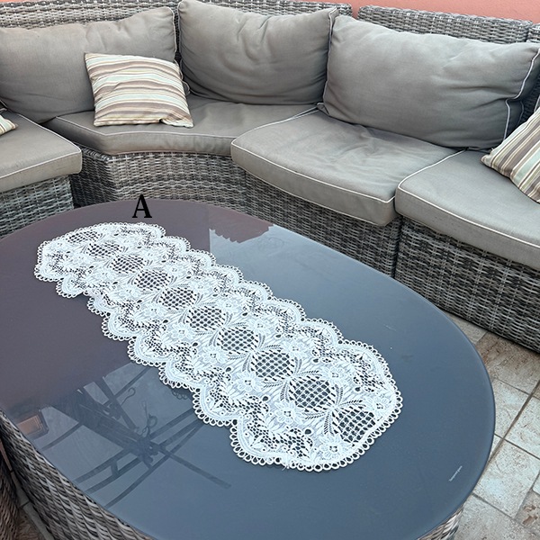 100cm前後 ポルトガル蚤の市買付 アンティークコットンビスコーステーブルランナー かぎ針編み タペストリー テーブル装飾アンティーク雑貨 営業日即日発送